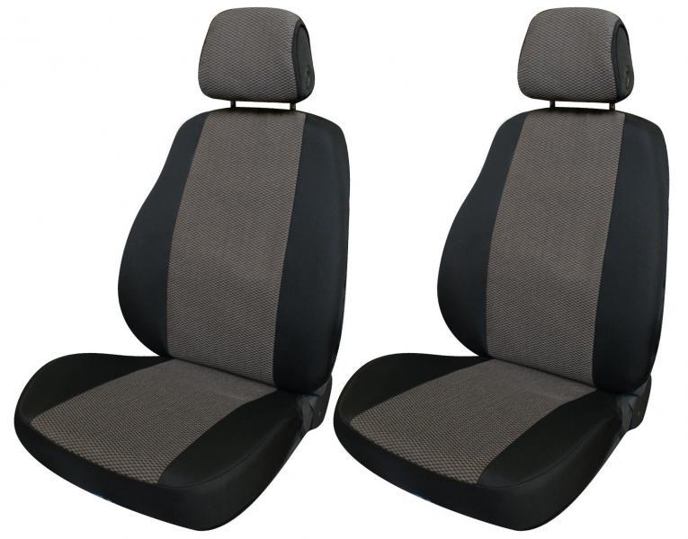 Serie completa coprisedili Fast&Smart tg. grande tess. misto cotone nero/antracite - immagine 2