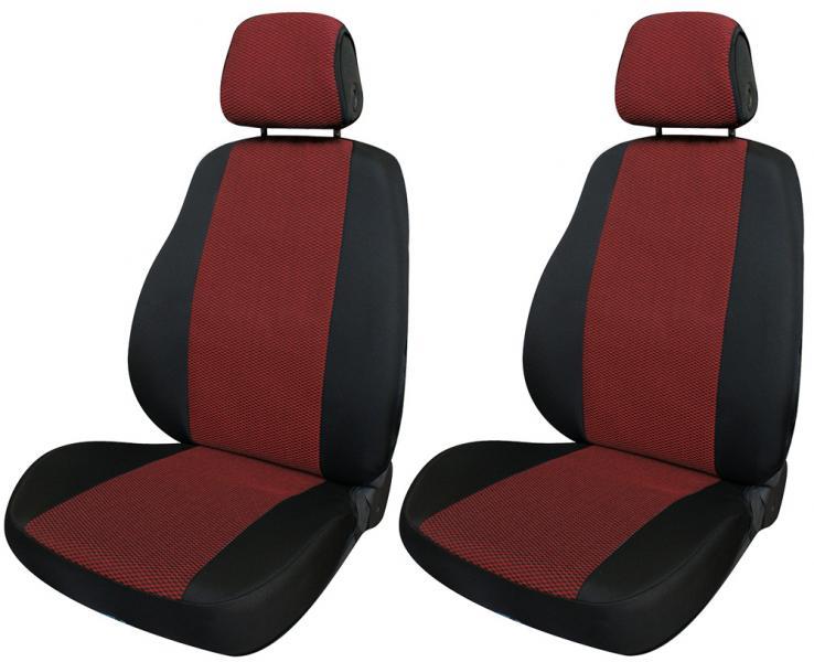 Coprisedili anteriori Fast&Smart tg. media tess. misto cotone rosso/nero