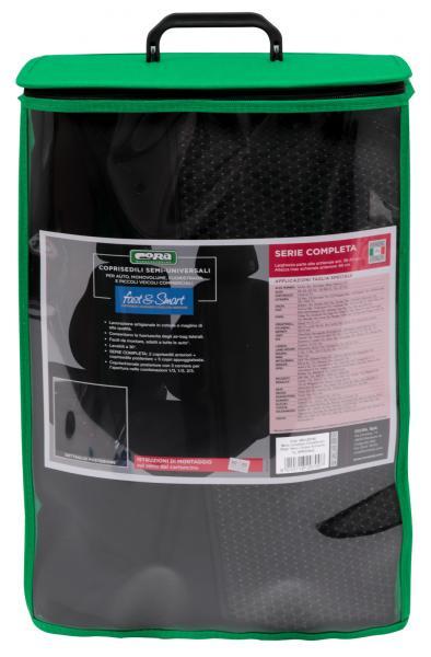 Serie completa coprisedili Fast&Smart tg. speciale tess. misto cotone antracite/nero - immagine 8