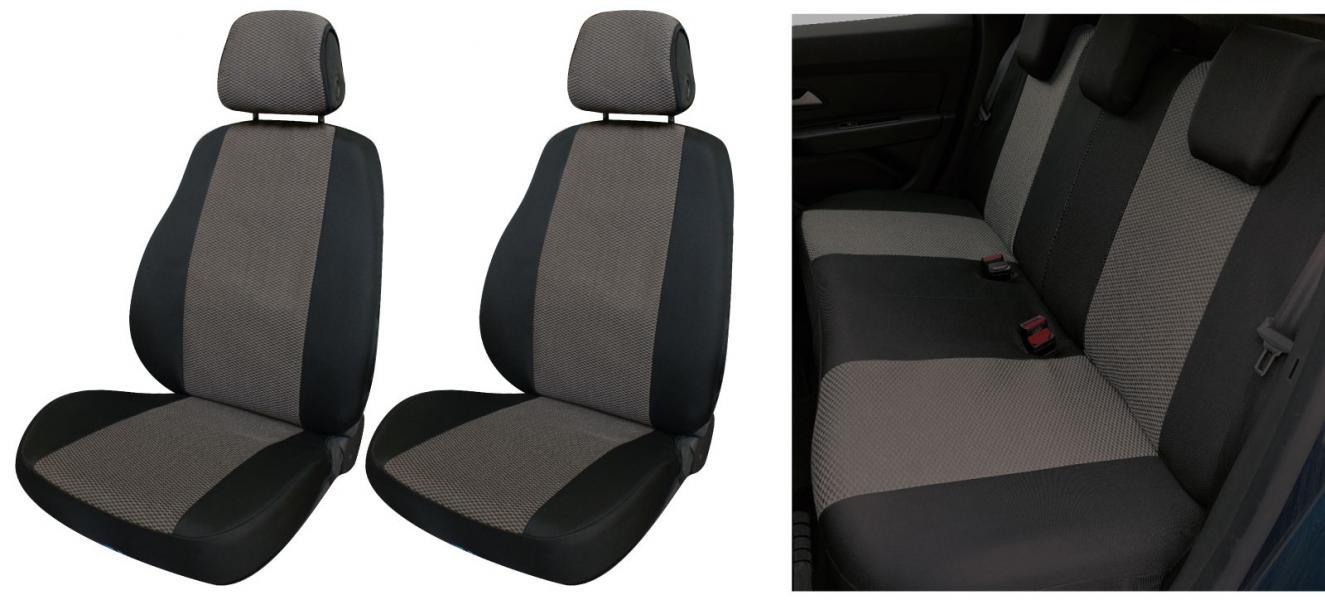 Serie completa coprisedili Fast&Smart tg. speciale tess. misto cotone nero/antracite