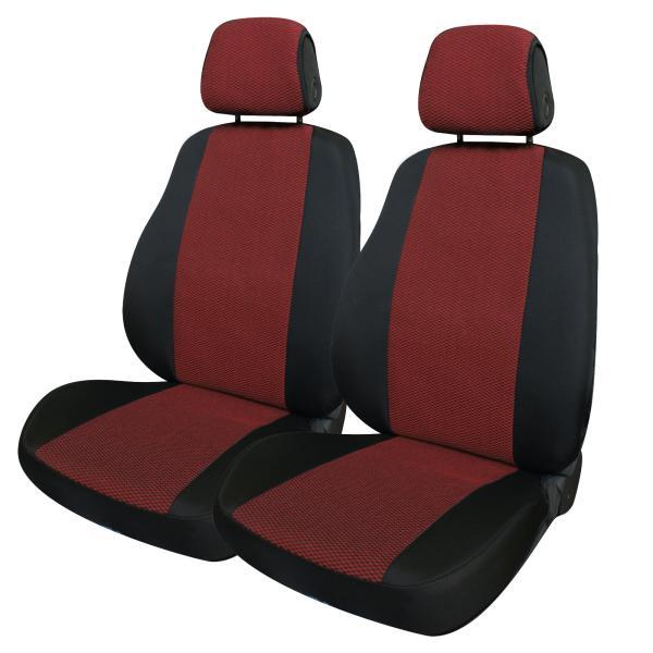Serie completa coprisedili Fast&Smart tg. grande tess. misto cotone nero/rosso - immagine 2