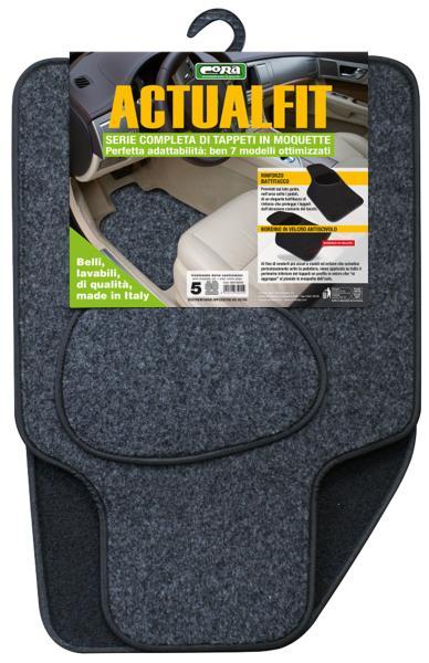 Set 4 tappeti moquette Actualfit grigio mod. 5