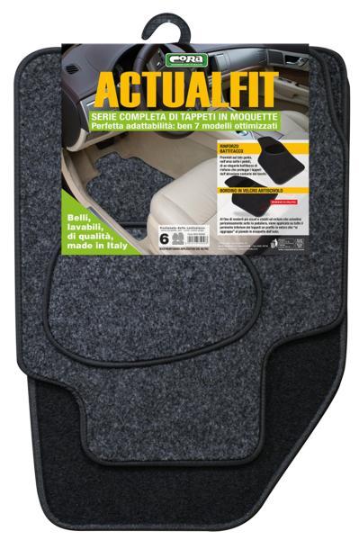 Set 4 tappeti moquette Actualfit grigio mod. 6
