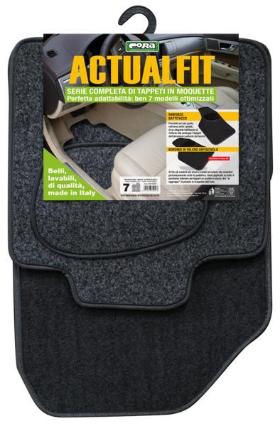 Set 4 tappeti moquette Actualfit grigio mod. 7
