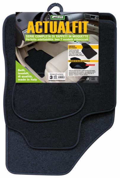 Set 4 tappeti moquette Actualfit nero mod. 3