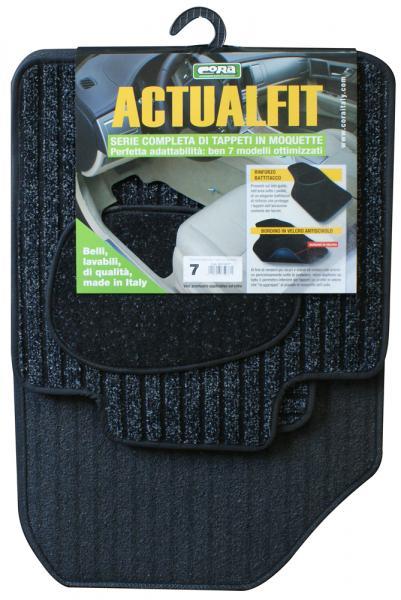 Set 4 tappeti moquette Actualfit antracite a coste mod. 7