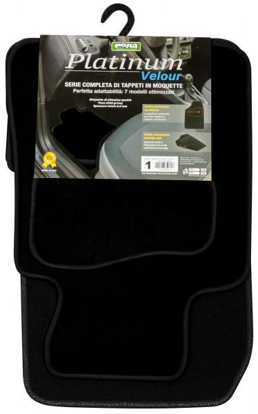 Set 4 tappeti moquette Platinum Velour nero mod. 1 - immagine 2