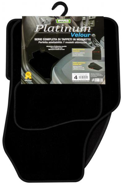 Set 4 tappeti moquette Platinum Velour nero mod. 4 - immagine 2
