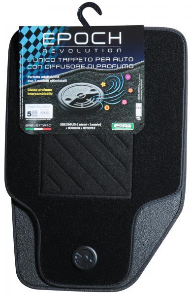 Set 4 tappeti moquette con profumatore Epoch Revolution nero vaniglia mod. 5