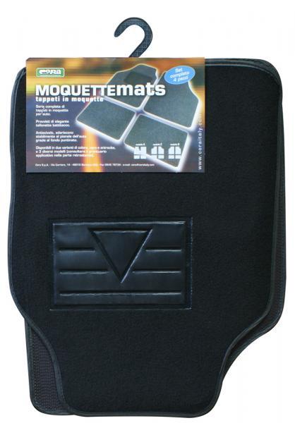 Set 4 tappeti moquette Moquettemats nero mod. A