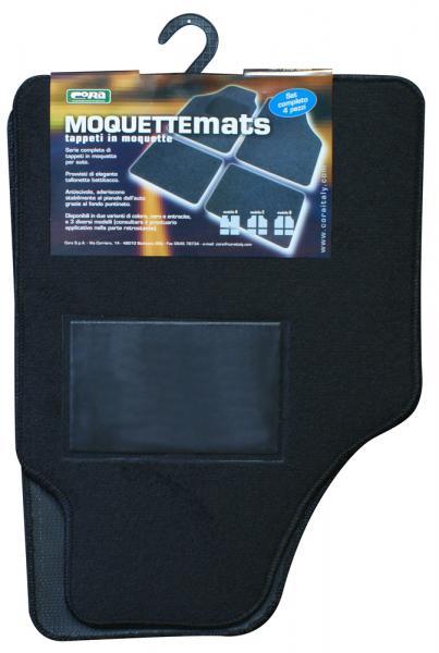 Set 4 tappeti moquette Moquettemats nero mod. B