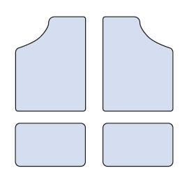 Set 4 tappeti moquette Moquettemats nero mod. B - immagine 2