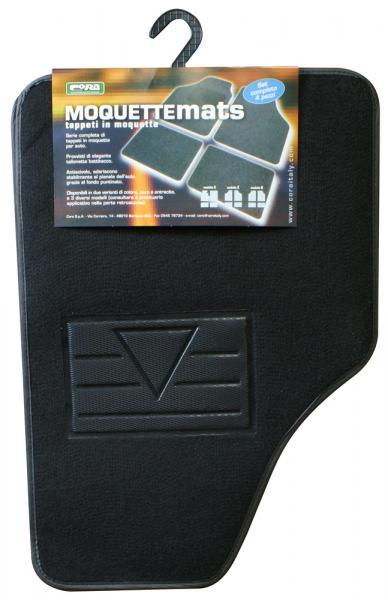 Set 4 tappeti moquette Moquettemats nero mod. C