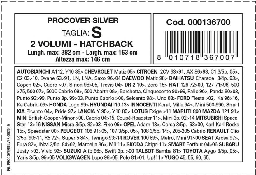 Copriauto Procover Silver mod. S - immagine 3