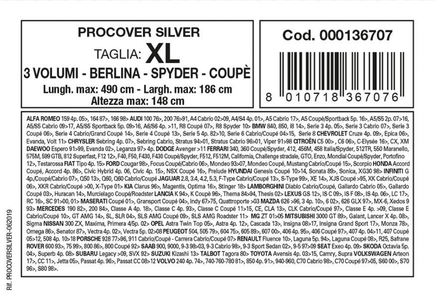 Copriauto Procover Silver mod. XL - immagine 3