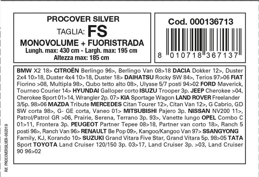 Copriauto Procover Silver mod. FS - immagine 3