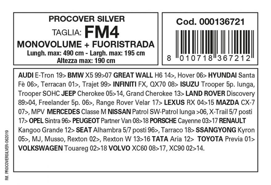 Copriauto Procover Silver mod. FM4 - immagine 3