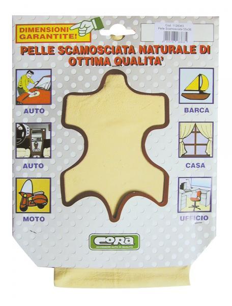 Pelle scamosciata naturale pre-sagomata 55x36 cm - immagine 2