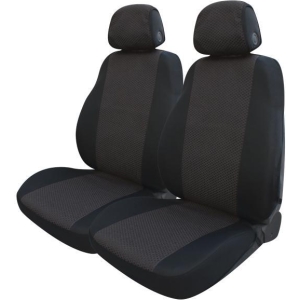 Serie completa coprisedili Travel tess. misto cotone antracite/nero