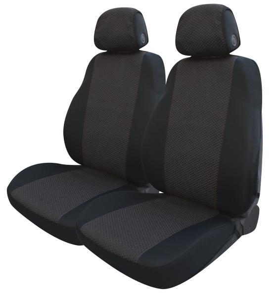Serie completa coprisedili Travel tess. misto cotone antracite/nero