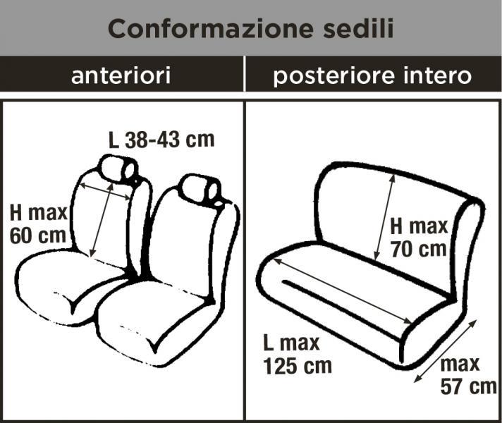 Serie completa coprisedili Travel tess. misto cotone antracite/nero - immagine 3