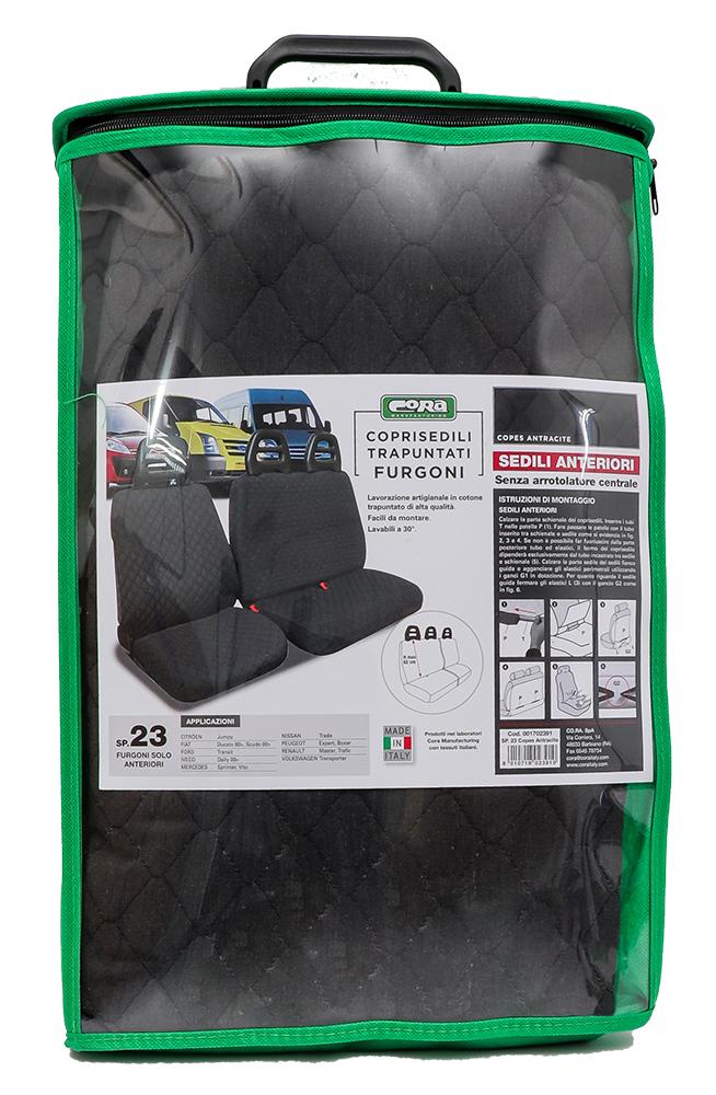 Coprisedili per furgoni tg. SP23 tess. cotone trapuntato nero - immagine 5