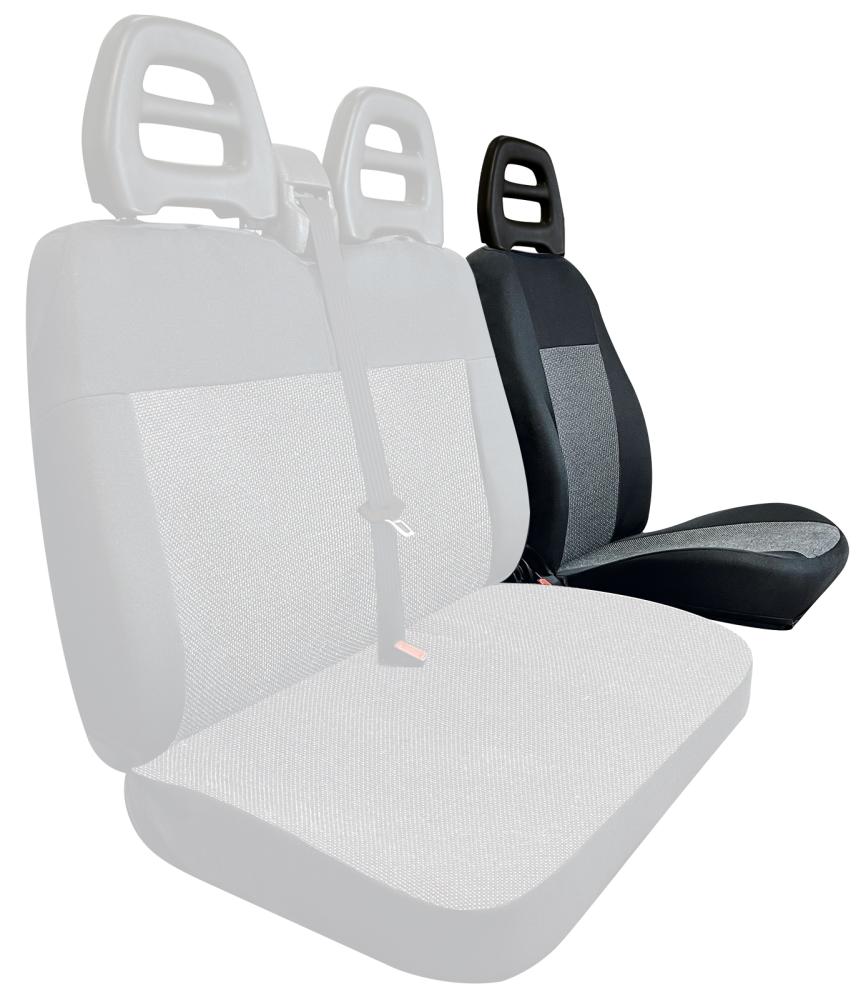 Coprisedile lato guida per furgoni tg. SP24/SP25 tess. misto cotone nero