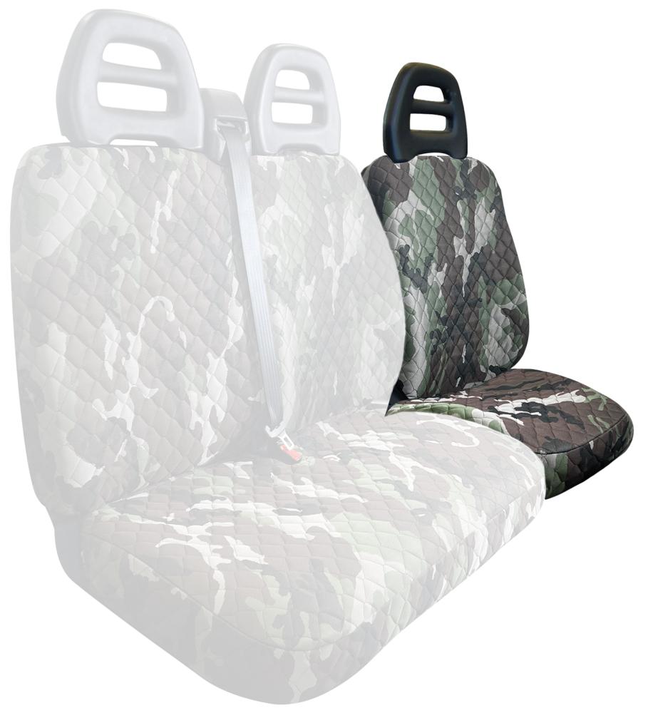 Coprisedile lato guida per furgoni tg. SP24/SP25 tess. poliestere trapuntato mimetic