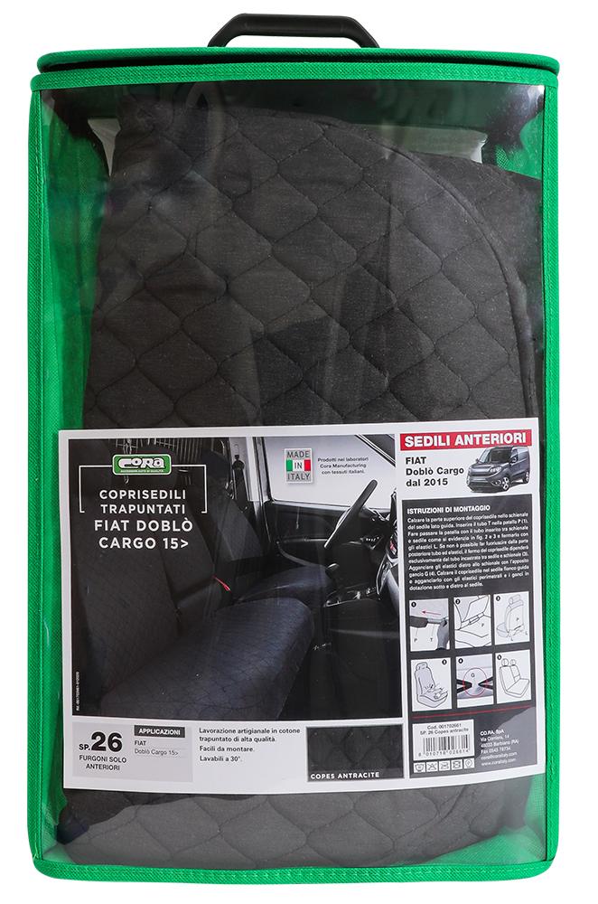 Coprisedili per furgoni tg. SP26 tess. cotone trapuntato antracite - immagine 5