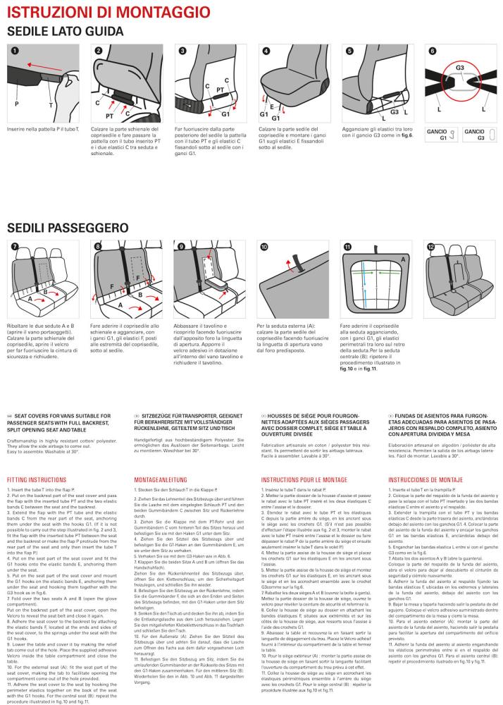 Coprisedili per furgoni tg. SP33 tess. poliestere nero - immagine 4
