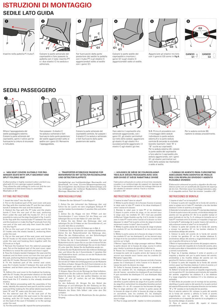 Coprisedili per furgoni tg. SP34 seduta divisa tess. poliestere nero - immagine 4