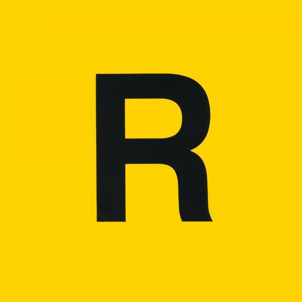 Contrassegno adesivo rifiuti ''R'' giallo