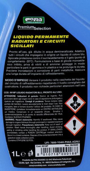 Liquido permanente radiatori e circuiti sigillati -20�C blu 1 L - immagine 3