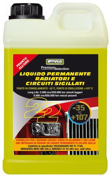 Liquido permanente radiatori e circuiti sigillati -35�C giallo 2 L