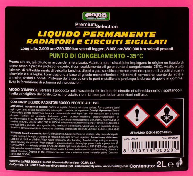 Liquido permanente radiatori e circuiti sigillati -35�C rosso 2 L - immagine 3