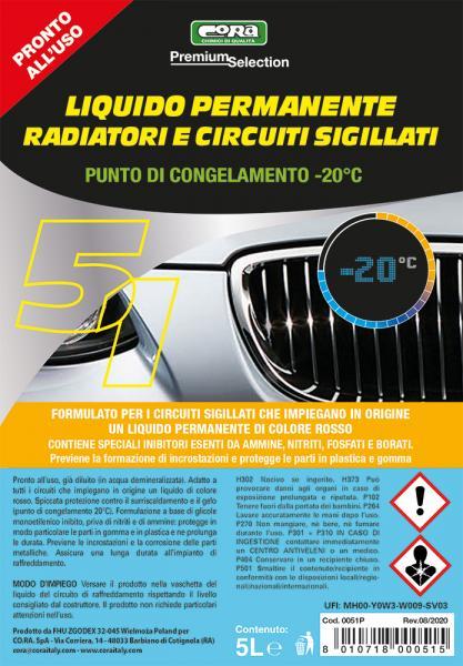 Liquido permanente radiatori e circuiti sigillati -20�C rosso 5 L - immagine 2