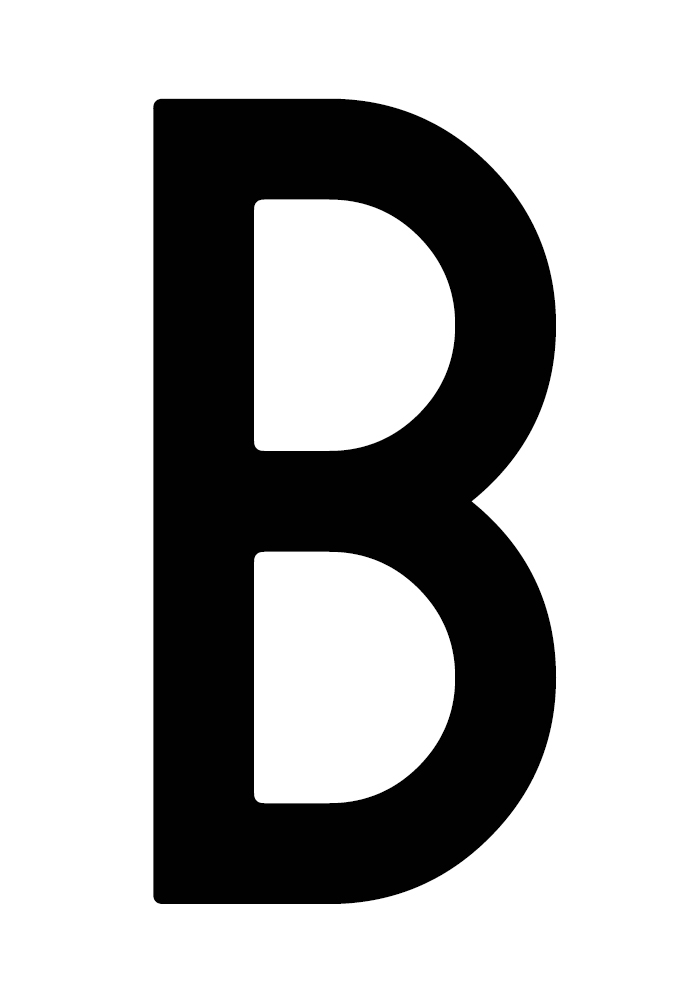 Busta 10 lettere adesive ''B'' per targa ripetitrice