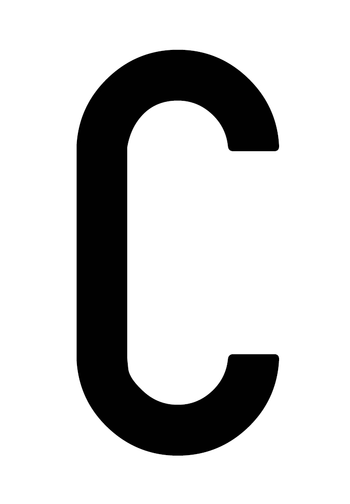 Busta 10 lettere adesive ''C'' per targa ripetitrice