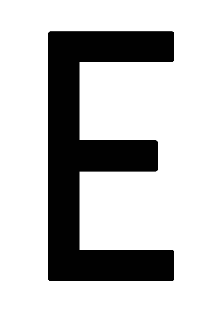 Busta 10 lettere adesive ''E'' per targa ripetitrice