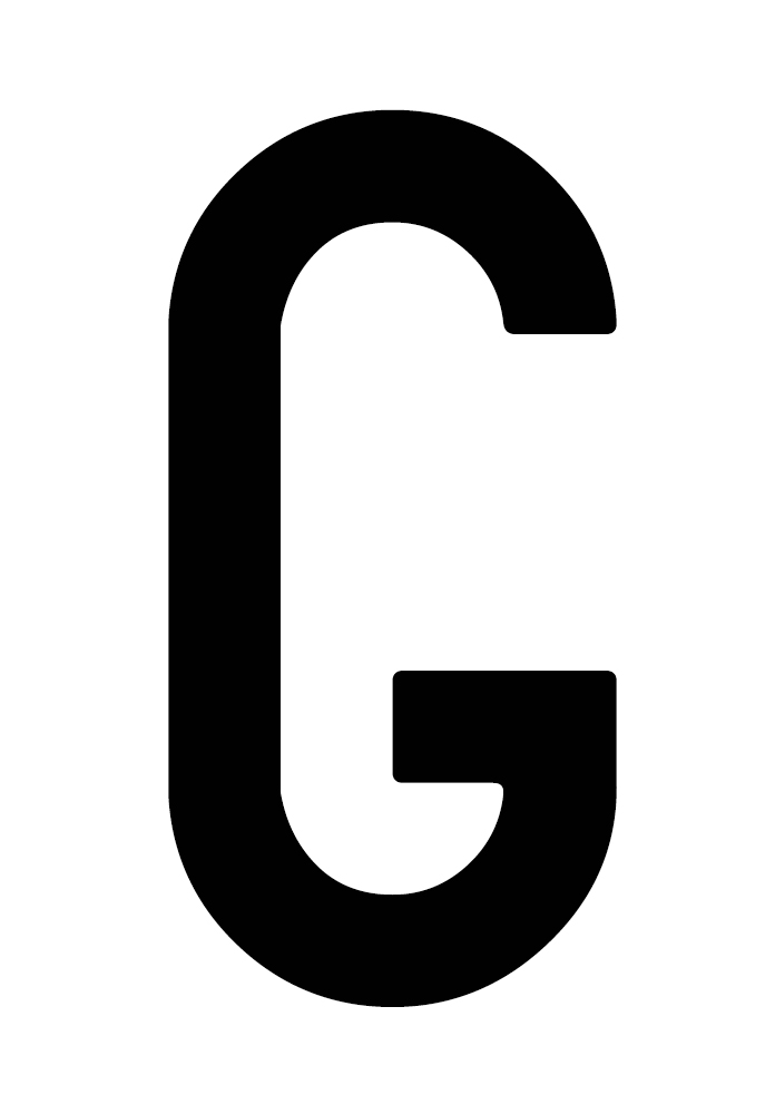 Busta 10 lettere adesive ''G'' per targa ripetitrice