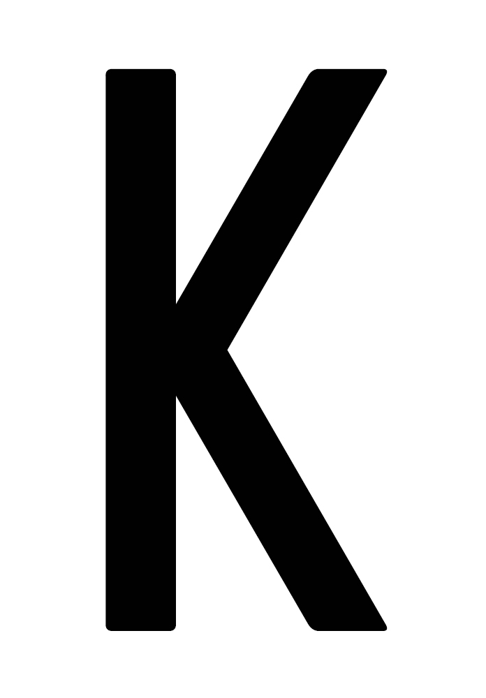 Busta 10 lettere adesive ''K'' per targa ripetitrice
