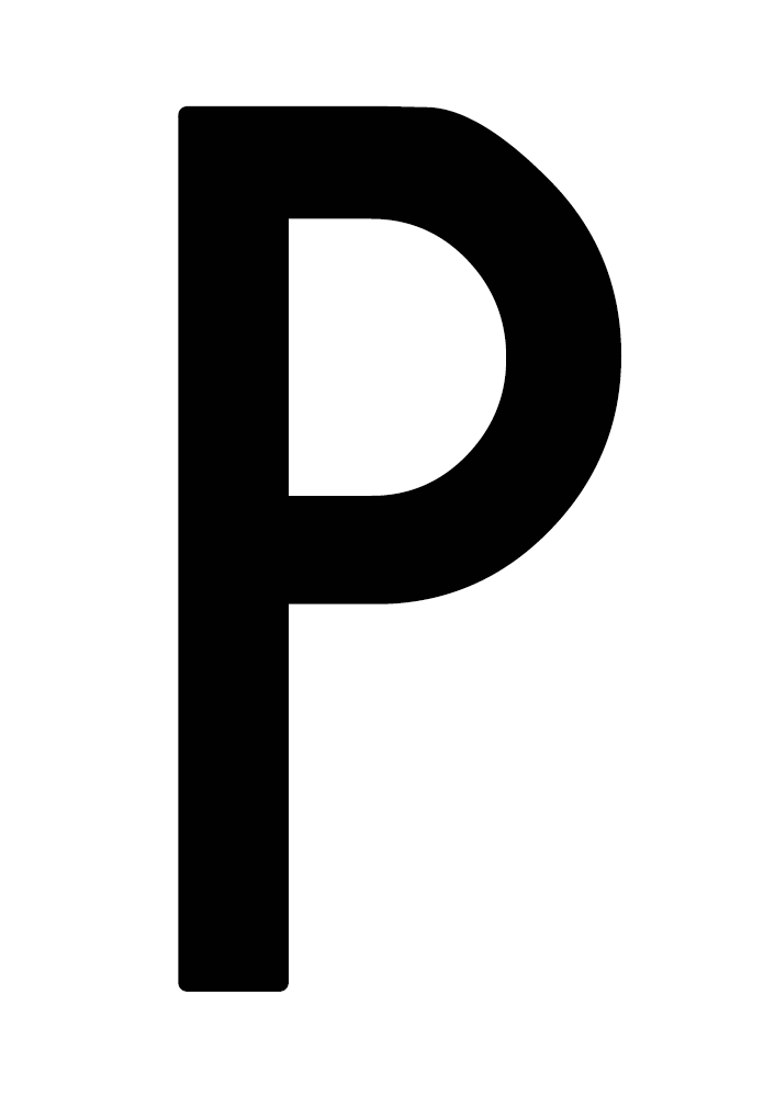 Busta 10 lettere adesive ''P'' per targa ripetitrice