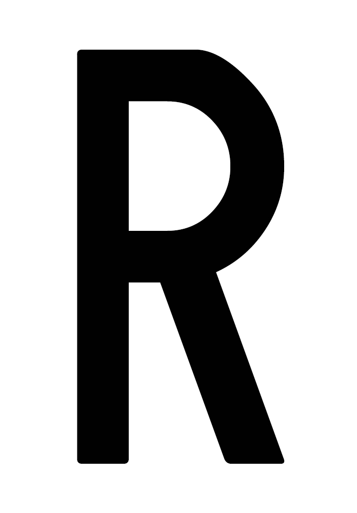 Busta 10 lettere adesive ''R'' per targa ripetitrice