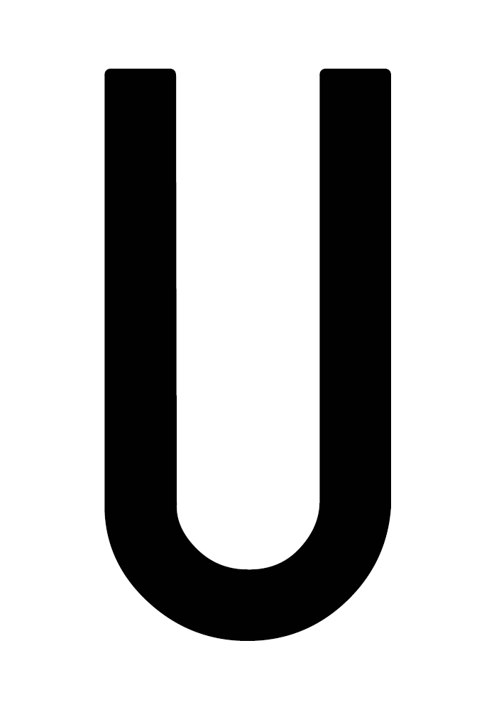 Busta 10 lettere adesive ''U'' per targa ripetitrice