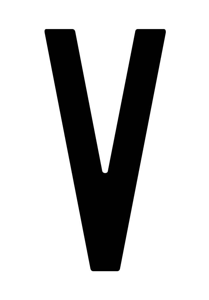 Busta 10 lettere adesive ''V'' per targa ripetitrice