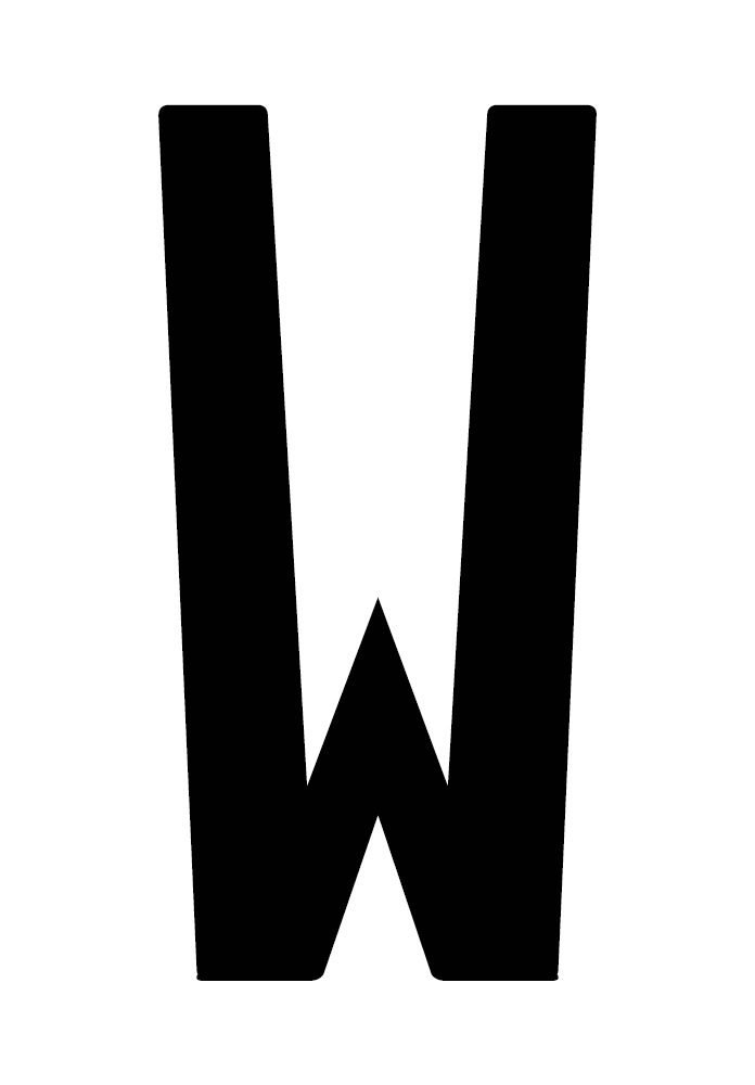 Busta 10 lettere adesive ''W'' per targa ripetitrice