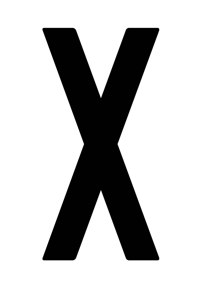 Busta 10 lettere adesive ''X'' per targa ripetitrice