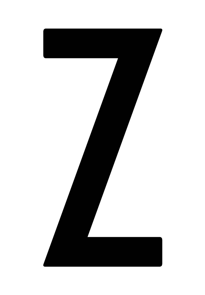 Busta 10 lettere adesive ''Z'' per targa ripetitrice