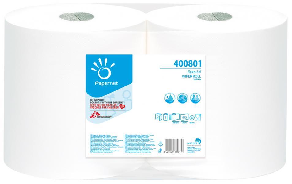 Conf. 2 bobine carta pura cellulosa liscia 293,4 m