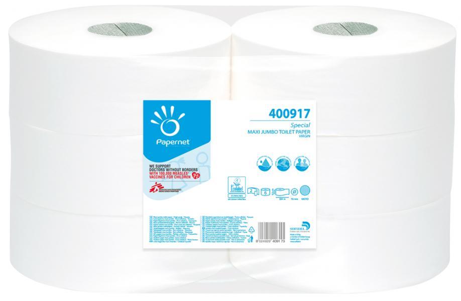 Conf. 6 rotoli carta igienica Maxi Jumbo pura cellulosa 304 m